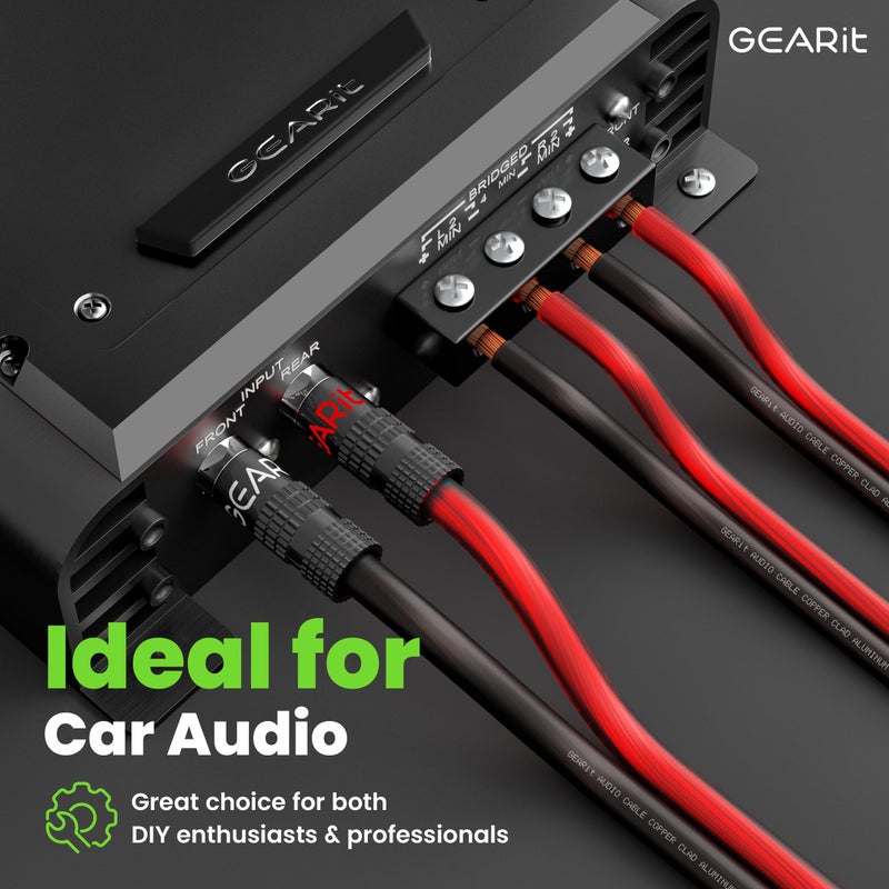 GearIT كابل سماعات GearIT Pro Series 12 Gauge (2 x 4mm²) (30.4 متر / 100 قدم / أسود أحمر) CCA HiFi صوتي ممتاز للاستخدام في أنظمة الصوت في السيارات والمسارح المنزلية. - Image 4