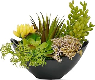 Luxsego luxsego Artificial Succulents Plants - 7.2 Inch Fake Potted Succulents Plants, Faux Succulents for Hone Garden, Table  - Image 1