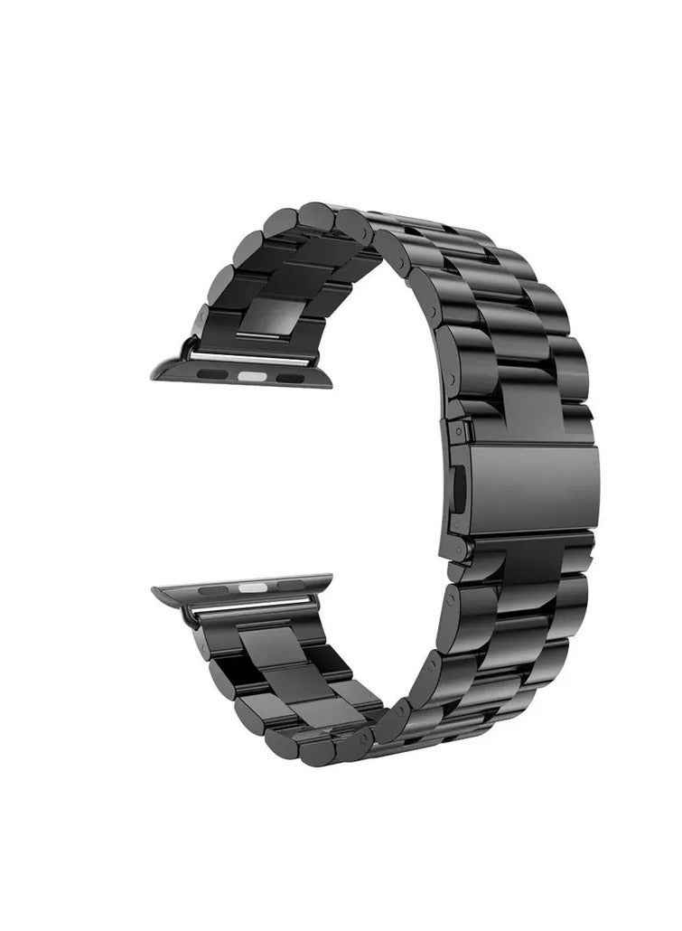 Apple Watch Stainless Steel Replacement Band  Universal Fit for All Series (46mm/45mm/44mm/49mm)  Sleek Black Design - Image 1
