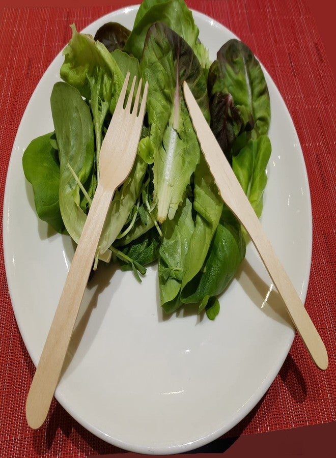 Gmark Disposable Wooden Cutlery 200pcs Set by Gmark - Biodegradable Utensils - 80 Forks, 80 Spoons and 40 Knives - Parties, Events, BBQ, Weddings, Picnics GM1046 - Image 5