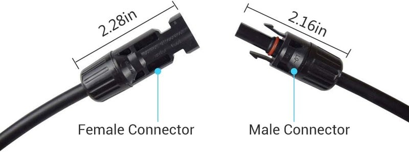 Renogy 15Ft 10AWG Solar Extension Cable with Female and Male connectors, 1 Piece, 15FT-10AWG, Black - Image 3