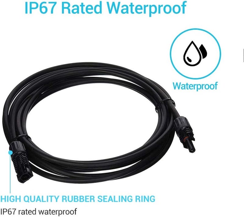 Renogy 15Ft 10AWG Solar Extension Cable with Female and Male connectors, 1 Piece, 15FT-10AWG, Black - Image 5