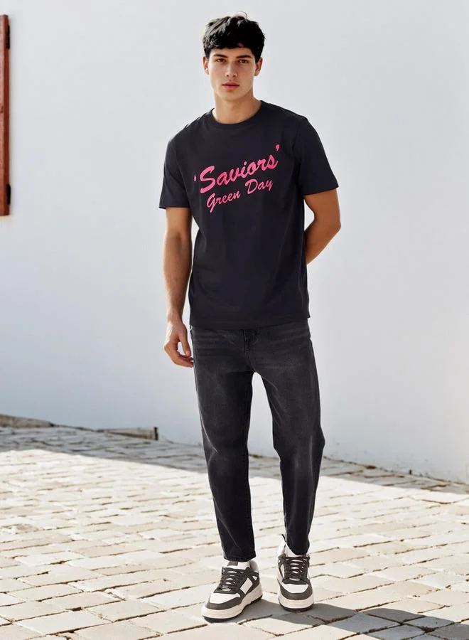 Splash FAV The Saviors Print Crew Neck T-shirt