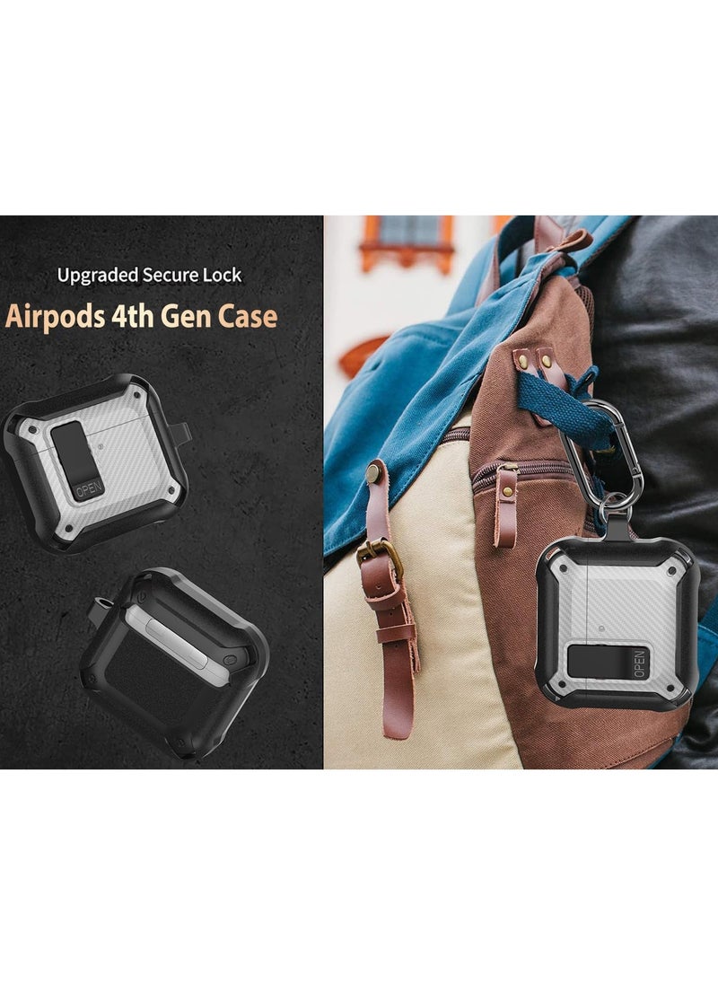 ANYOGRO - Airpods 4 Case Cover with Cleaning Kit, PC Material with Secure Lock Rugged Cover for Airpods 4th Generation 2024 Case Front LED Visible White - Image 1
