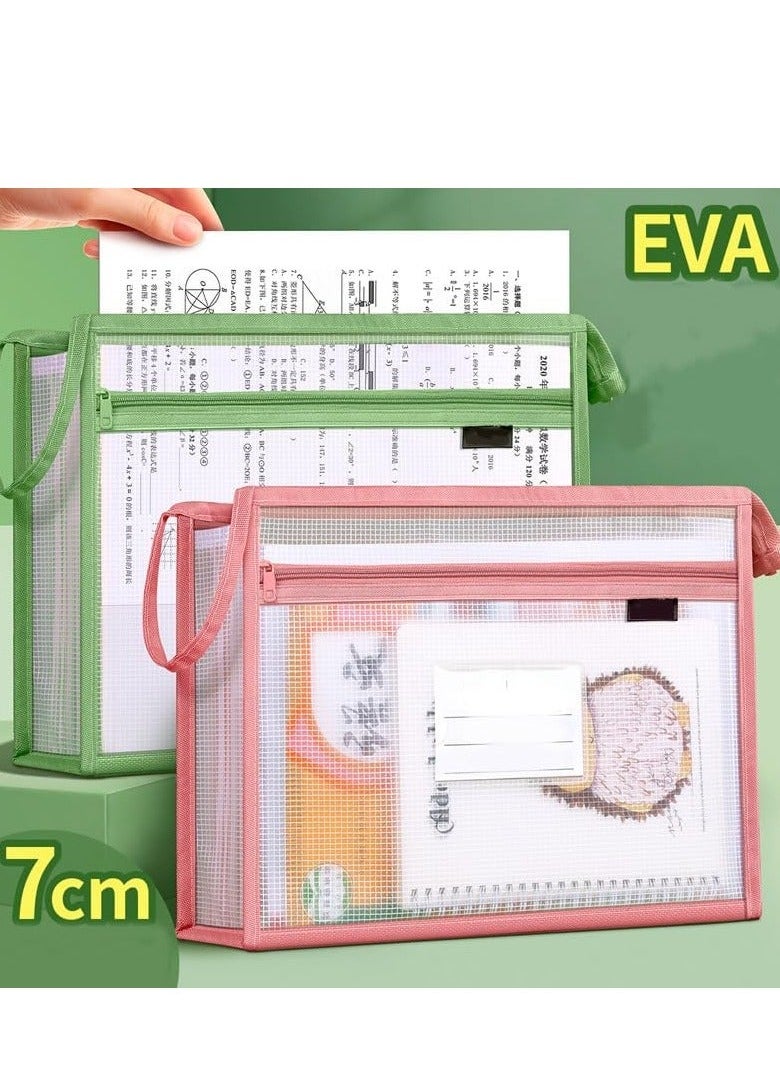 Generic - 4 Pack A4 Plastic File Folder, Hanging Folders, Envelopes Expanding Wallet Document with Zipper and Label Pocket Tabs, Pouch for Home Work, Office, School (4 Colors) - Image 1