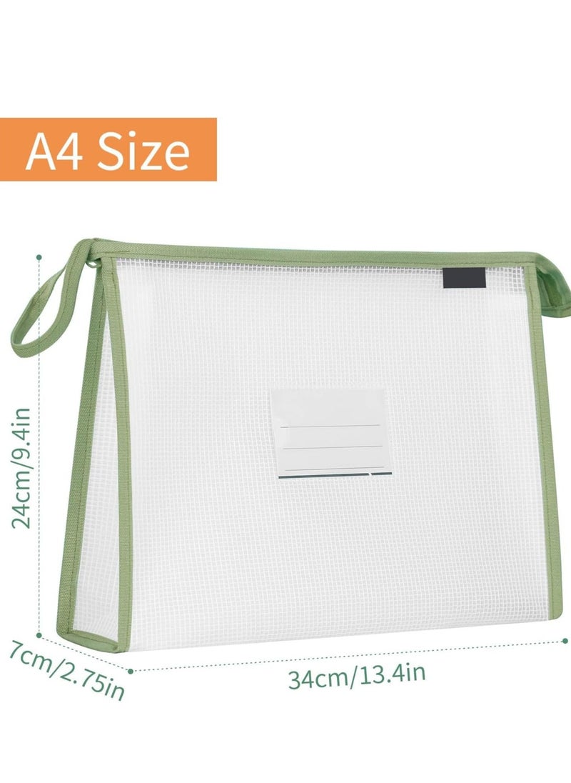 Generic - 4 Pack A4 Plastic File Folder, Hanging Folders, Envelopes Expanding Wallet Document with Zipper and Label Pocket Tabs, Pouch for Home Work, Office, School (4 Colors) - Image 1
