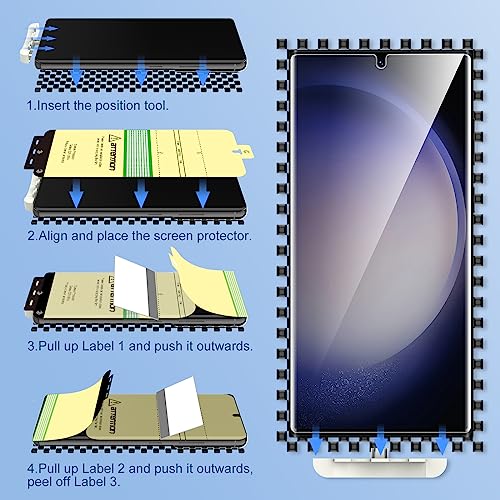LK 3 Pack for Samsung Galaxy S23 ultra Screen Protector [Not Glass] [Support Fingerprint Unlock] Touch Sensitive, Anti-Scratch 3D Curved Max Coverage Screen Protector for Samsung Galaxy S23 Ultra - Image 5