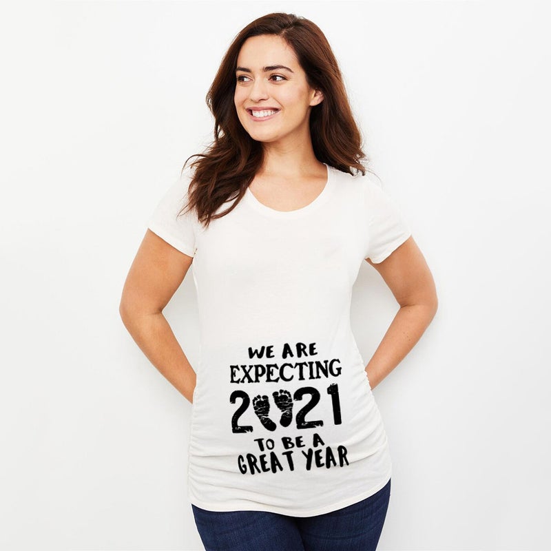 AliExpress Foreign Trade Baby Loading 2022 Maternity Printed Short Sleeve T-Shirt Women's Top GH851-D XL - Image 3