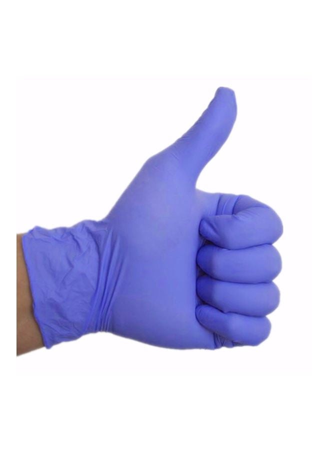 قفازات مطاطية صناعية - 100 قطعة أزرق M - Image 2