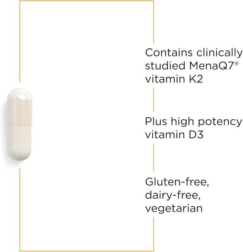 Integrative Therapeutics K2  D3  Supplement for Heart Health  Bone Strength  Daily Vitamins for Calcium Absorption  Supports Vitality  DairyFree  GlutenFree  60 Count 60 Servings - Image 3