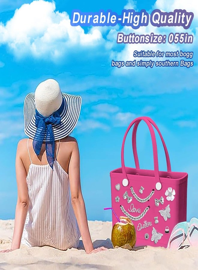 Everfunny Charms for Bogg Bag,Pearls,Butterfly Flowers and Chain for Bogg Bag Accessories Charms(20 pcs) - Image 5