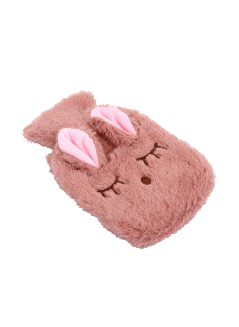 KASTWAVE 1 Set Hot Water Bottle Plush Rabbit Detachable Winter Hand Warmer Hot Water Bag with Cover for Cramps Pain Relief Arthritis Aches Pains (Pink)  - Image 1
