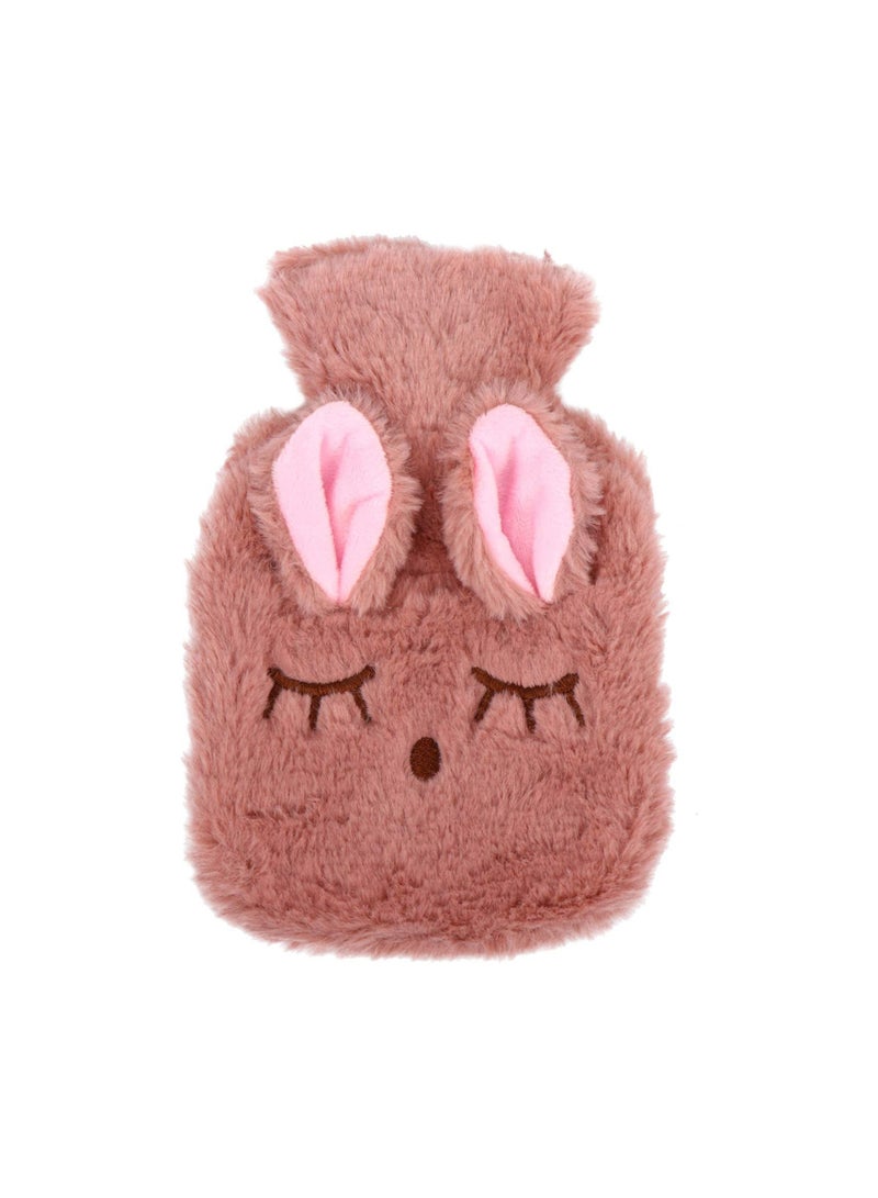 KASTWAVE 1 Set Hot Water Bottle Plush Rabbit Detachable Winter Hand Warmer Hot Water Bag with Cover for Cramps Pain Relief Arthritis Aches Pains (Pink)  - Image 4