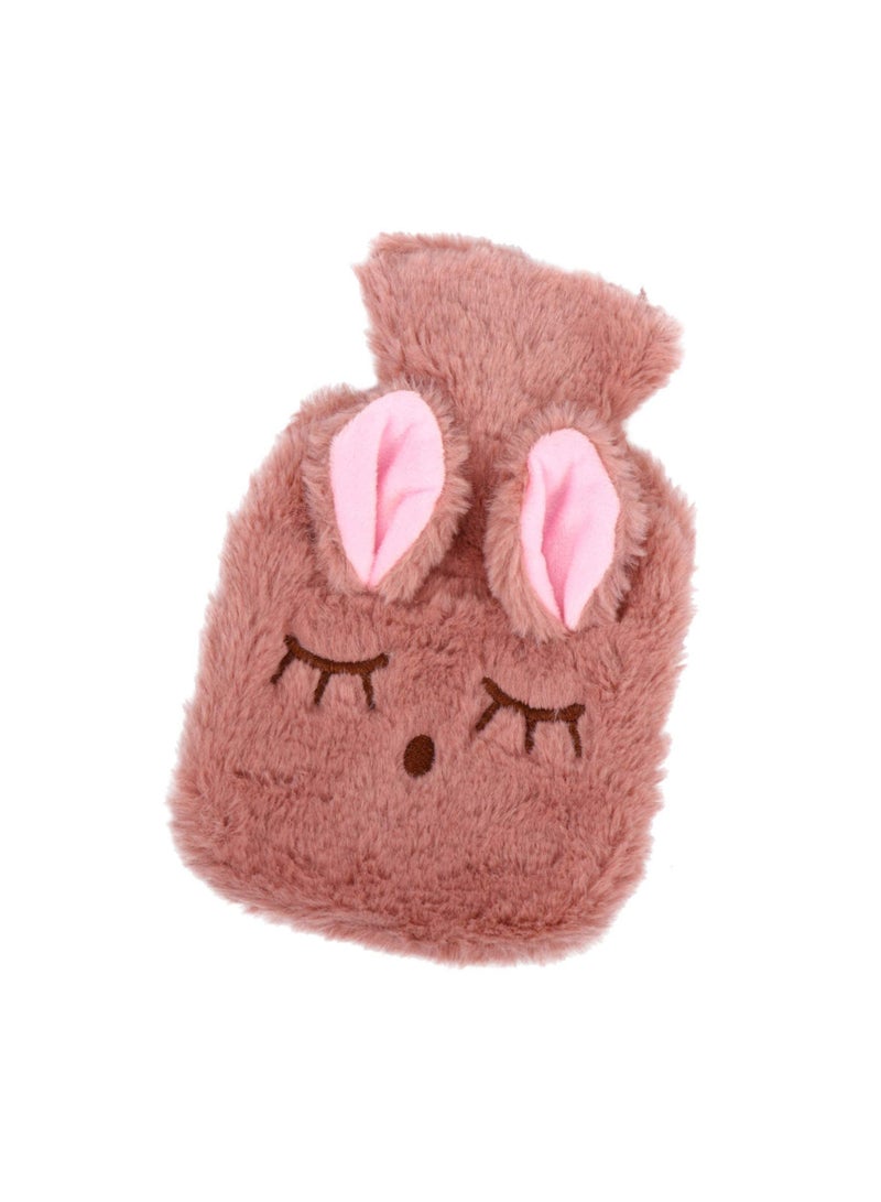 KASTWAVE 1 Set Hot Water Bottle Plush Rabbit Detachable Winter Hand Warmer Hot Water Bag with Cover for Cramps Pain Relief Arthritis Aches Pains (Pink)  - Image 3