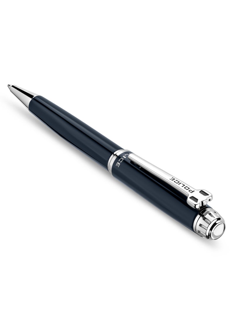 POLICE Aptos Blue Pen with Silver Trims 137mm - Image 2