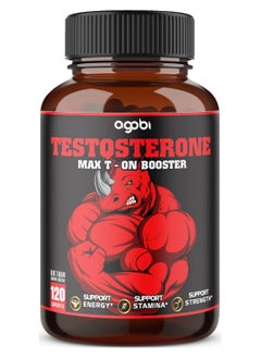 agobi Testosterone Max T-ON Booster - 120 Vegan Capsules (2 Months supply)  - Image 1