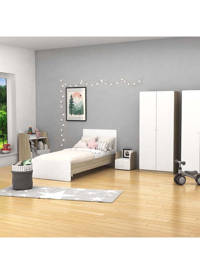 DANUBE HOME Kinder 3-Door Wardrobe For Hanging Clothes Extra Sturdy Rack Storage Organiser Modern Design Space Saving Cabinets For Bedroom - White/Sonoma Oak - With 2-Year Warranty - Image 2