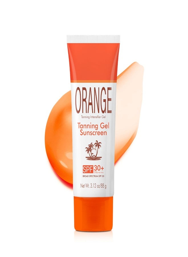 GROEI Orange Tanning Gel Sunscreen SPF 30+ – Hydrating Balm-to-Oil Bronzing Formula with Coconut Oil, Vitamin E & A – Non-Greasy Sunblock for Smooth, Glowing Skin – 3.12 oz (1 - Image 1