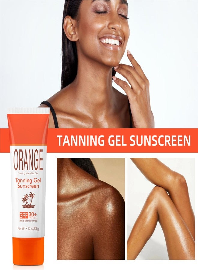 GROEI Orange Tanning Gel Sunscreen SPF 30+ – Hydrating Balm-to-Oil Bronzing Formula with Coconut Oil, Vitamin E & A – Non-Greasy Sunblock for Smooth, Glowing Skin – 3.12 oz (1 - Image 3