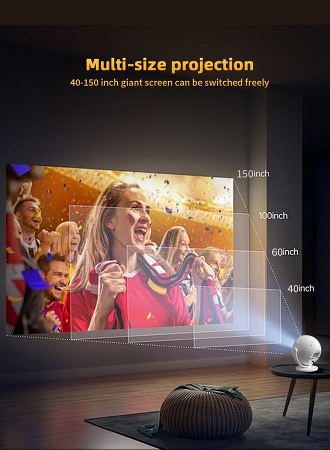 Eworld Portable Smart Projector with 360° Rotation, 4K Support, 220 Lumens, Auto Keystone, WiFi, Bluetooth, Built-in Apps, HDMI and Android 11.1 Compatibility, Grey - Image 4