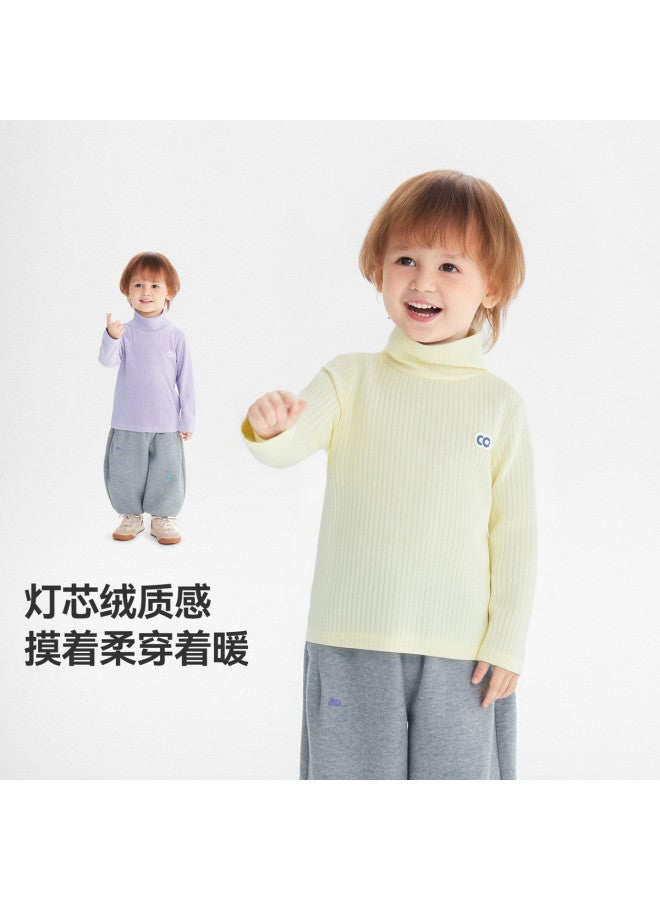 Antibacterial] Boys' Base Layer Shirt Thickened Autumn Winter Style Baby High Neck T-shirt Children's 25 New Style Warm Girls' - Image 3