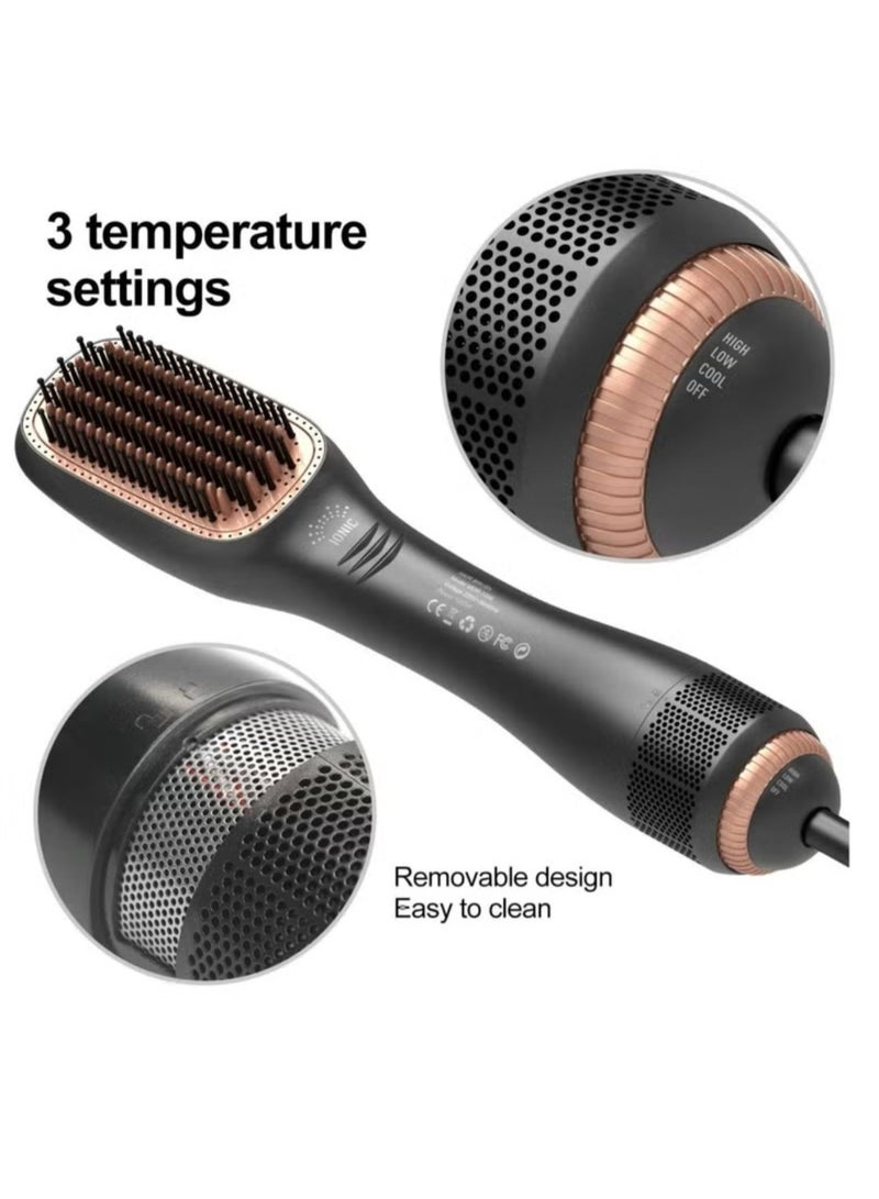 دينكس فرشاة شعر ساخنة 2 في 1 من دينكس، 1200 واط - 1500 واط، للاستخدام كمكواة فرد الشعر، مجفف الشعر، مصفف الشعر، ومكثف الشعر، مع 3 سرعات وإعدادات حرارة، أقصى درجة حرارة 155 درجة مئوية (311 درجة فهرنهايت)، DX1353 - Image 2