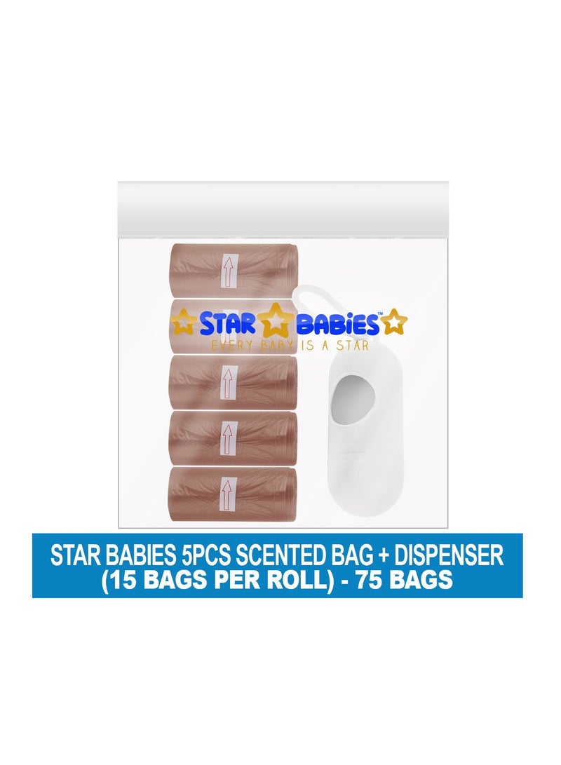 STAR BABiES Star Babies Scented Bag-Pack of 5/75bags - Brown.  - Image 2