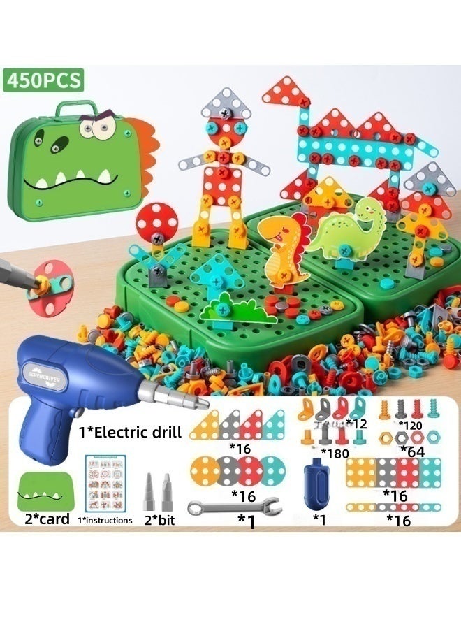 MLADEN Drill Design Puzzle Constructions Toys – 450 Pcs Electric Drill Creative Screwdriver Building Take Apart Blocks STEM Educational Set With Storage Box For 3 4 5 6 7 8 Ages Kids Boys - Image 2