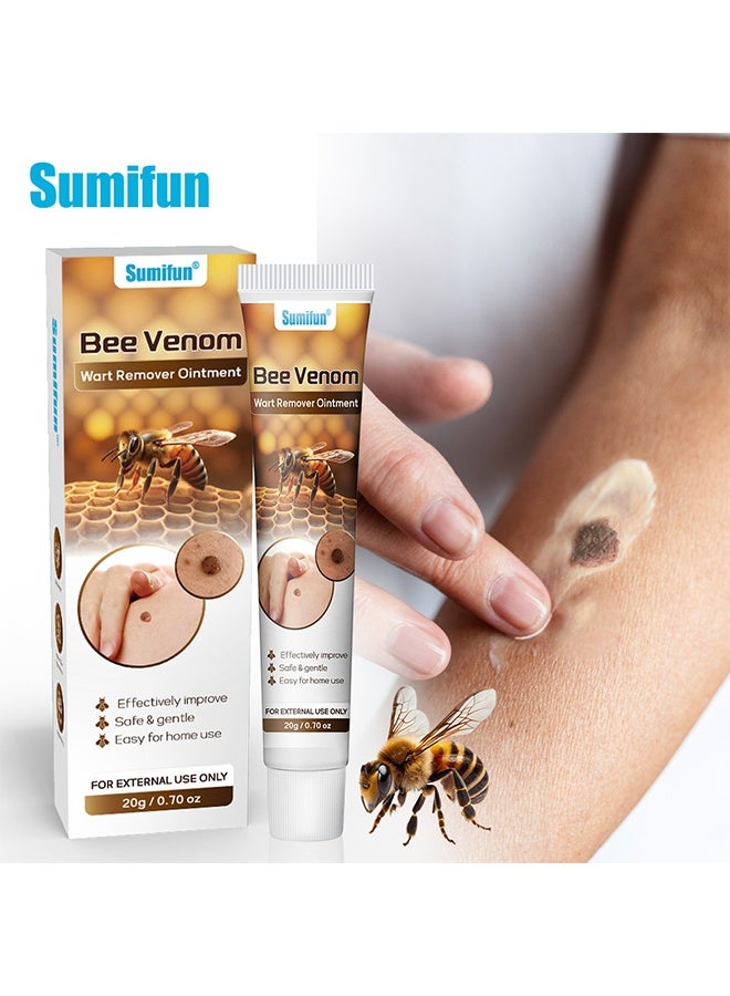 Sumifun Bee Venom Wart Remover Ointment - Bee Venom Moles and Wart Removal Cream Mole and Wart Cream Easy Application and No Irritation Wart and Tag Remover Bee Venom Repair Cream Wart Treatment Cream 20g - Image 4