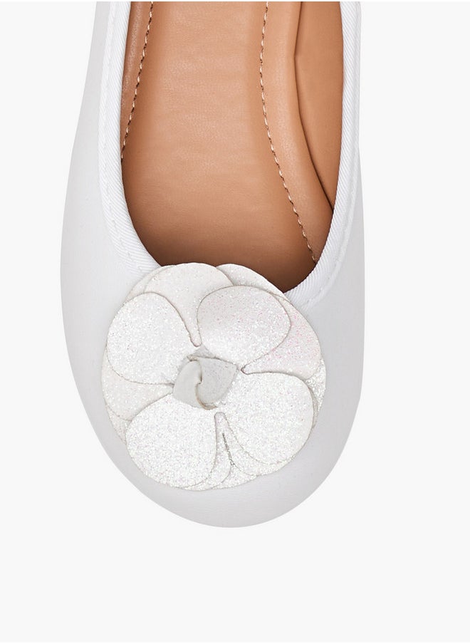 Flora Bella By Shoexpress Girls Accent Detail Slip-On Ballerina Shoes  - Image 4