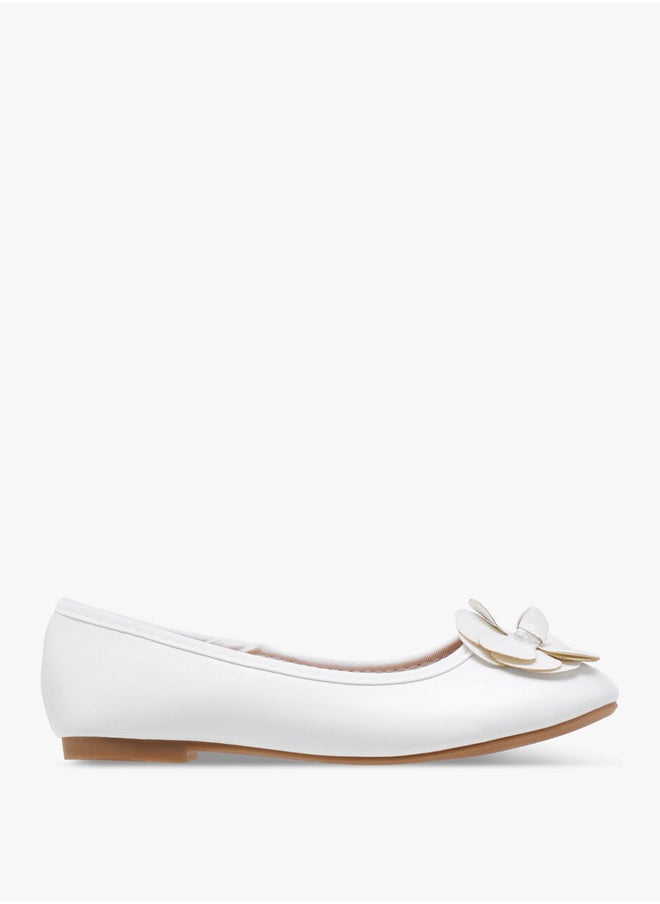 Flora Bella By Shoexpress Girls Accent Detail Slip-On Ballerina Shoes  - Image 3