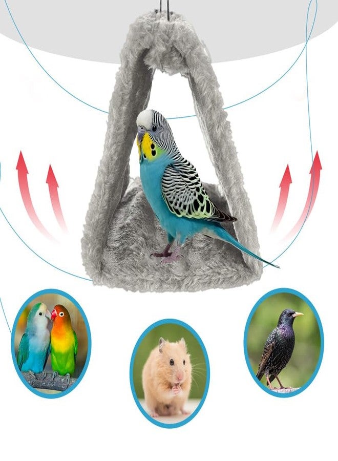 HOKABLE Bird Nest Snuggle Hut Soft Plush Hammock Hanging Cage Tent for Birds Parrot Winter Warm Bed Pet Toy for Hamster Parrot Macaw Budgies Eclectus Parakeet Cockatiels Cockatoo Lovebird (M, Grey) - Image 2