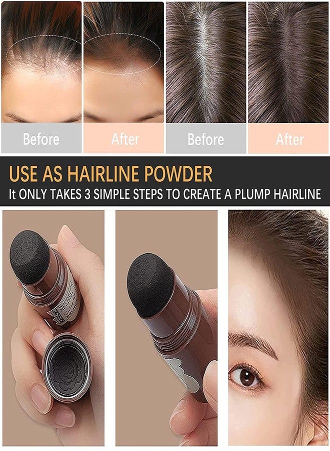 Salepushh Hairline Powder Stick with Mushroom Sponge, Quick Root Touch-Up, Waterproof & Sweatproof – Compact Size, Black – Ideal for Hair Thinning & Gray Coverage - Image 5