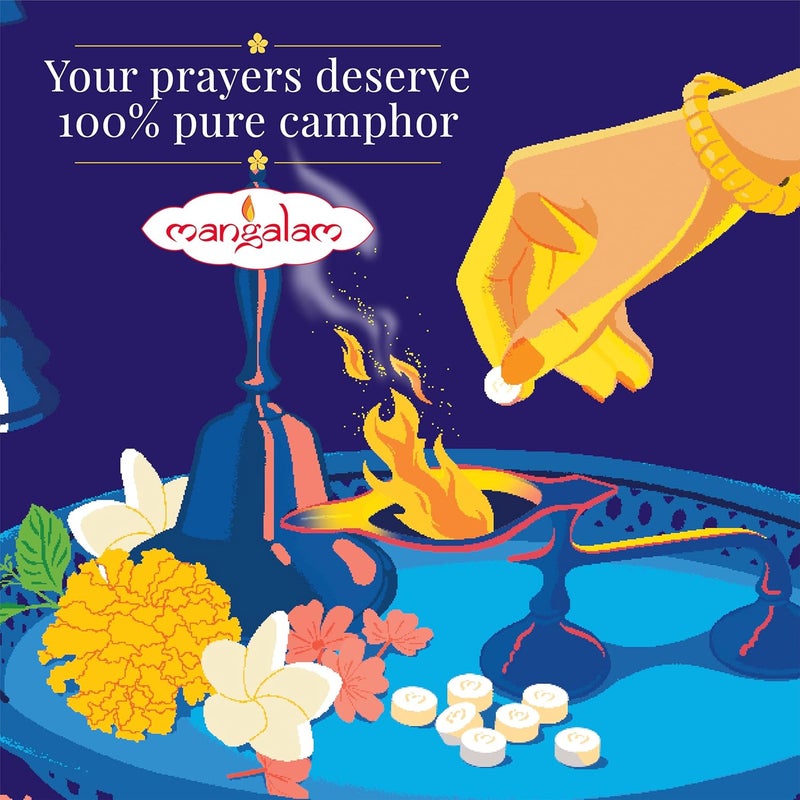 Mangalam Camphor Tablet 500g (Small Round) Pouch - Pack of 1 | 100% Pure | For Puja, Festivals & Other Religious Ritual | No Dangerous Chemicals | Leaves No Residue Or Ash - Image 4