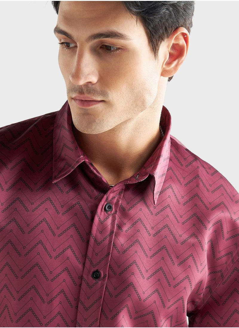 FAV Printed  Regular Fit Shirt  - Image 3