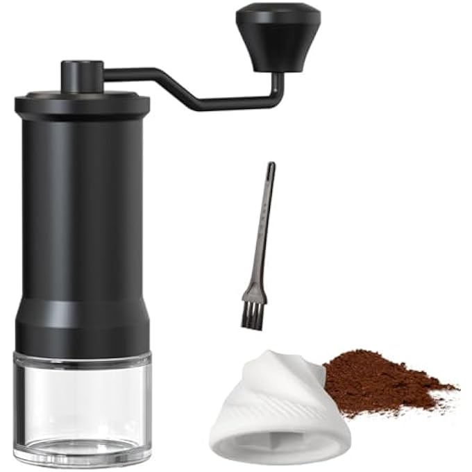 Gerui Portable Coffee Grinder Ceramic Conical BurrManual Coffee GrindeCapacity 25GDouble Bearing Internal AdjustmentHand Coffee Grinder For EspressoTravelCampingOffice - Image 1