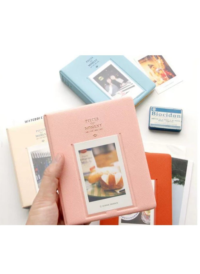 إسكدنيا Mini photo album, beige Fuji Polaroid cute candy color mini 3-inch photo album, Polaroid photo album with 64 sheets, photo storage, memory storage book, loose-leaf photo album - Image 4