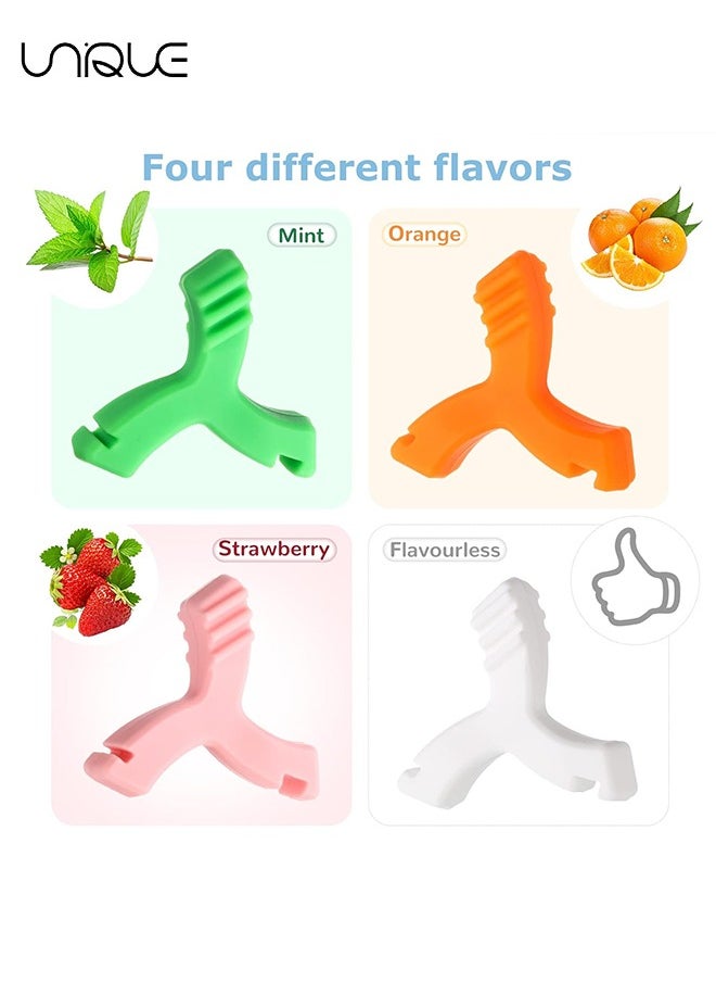 Aligner Chewies,4PCS Y-Shaped Chewies for Aligner,Hardness 45°Silicone Orthodontic Munchies Chompers Aligner Trays Seaters Chewies（White, Pink, Green, Orange)
