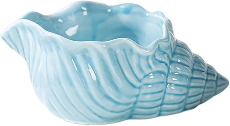 منفضة سيجار سيراميك على شكل صدفة، ديكور فني للمكتب، إكسسوار مضغوط وخفيف للمدخنين - Image 1