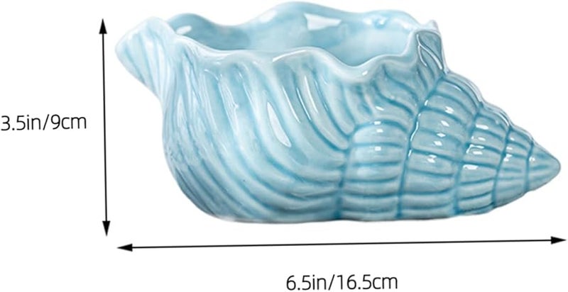 منفضة سيجار سيراميك على شكل صدفة، ديكور فني للمكتب، إكسسوار مضغوط وخفيف للمدخنين - Image 3