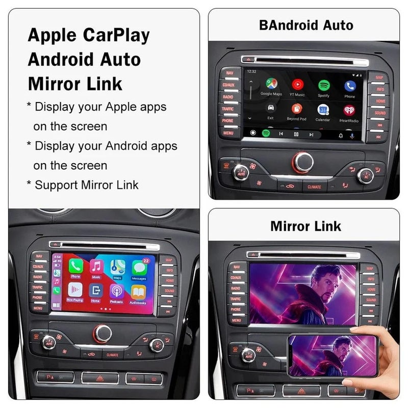 كار اي. ب. سي  محول كاربلاي للسيارة Carabc Wireless Carplay Android Auto For Ford Sync 2 System Explorer Focus Fiesta C-max Edge F-150 Fusion Taurus GPS Navigation - Image 4