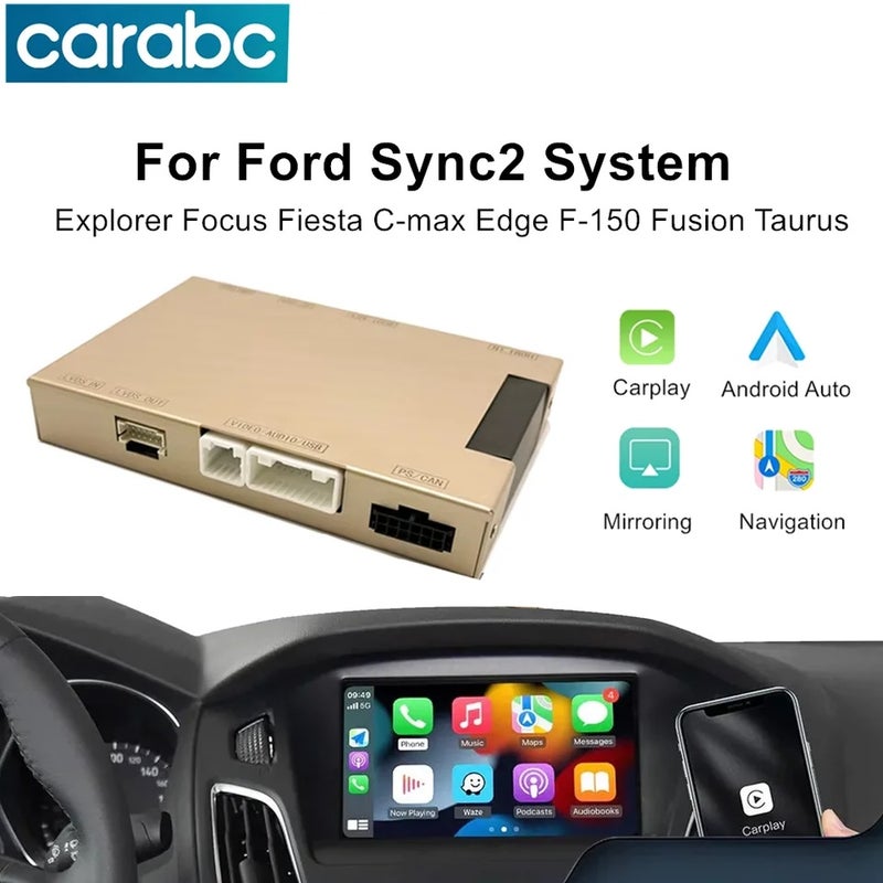 كار اي. ب. سي  محول كاربلاي للسيارة Carabc Wireless Carplay Android Auto For Ford Sync 2 System Explorer Focus Fiesta C-max Edge F-150 Fusion Taurus GPS Navigation - Image 1