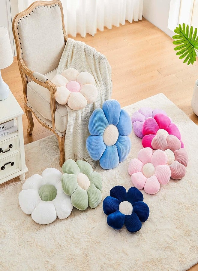 Kcvvcr White Flower Pillow, 17.7" Cute Flower Shaped Floor Pillow, Aesthetic Floral Plush Daisy Decorative Throw Pillows for Bed Sofa Couch - Image 5