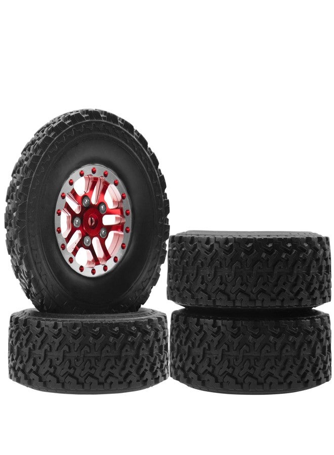 Vgoohobby OD 2.75" Rubber Tires & Metal Beadlock Wheel Rims Compatible with MN Model MN82 LC79 MN78 D90 D91 D96 99S 1/12 WPL C14 C24 C34 C44 1/16 RC Car (Red) - Image 3
