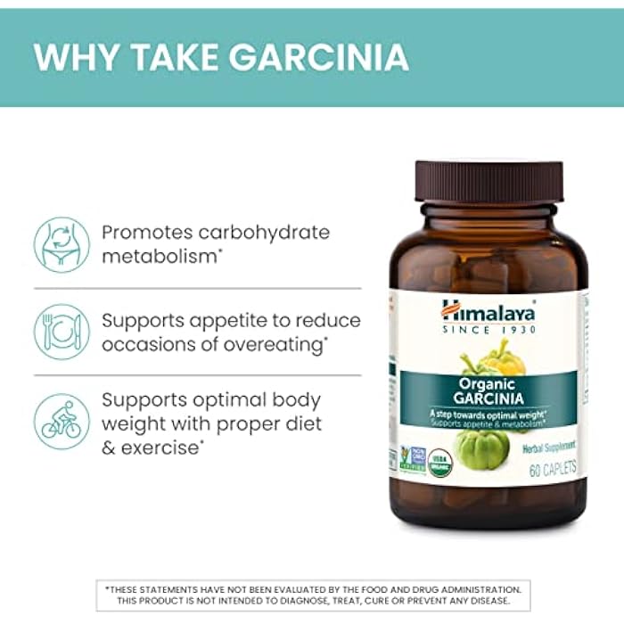 Himalaya Organic Garcinia Cambogia - Herbal Supplement Supporting Weight, Appetite Control, and Lipid Metabolism - Vegan, Non-GMO, Gluten Free, 600 mg, 60 Caplets - Image 3