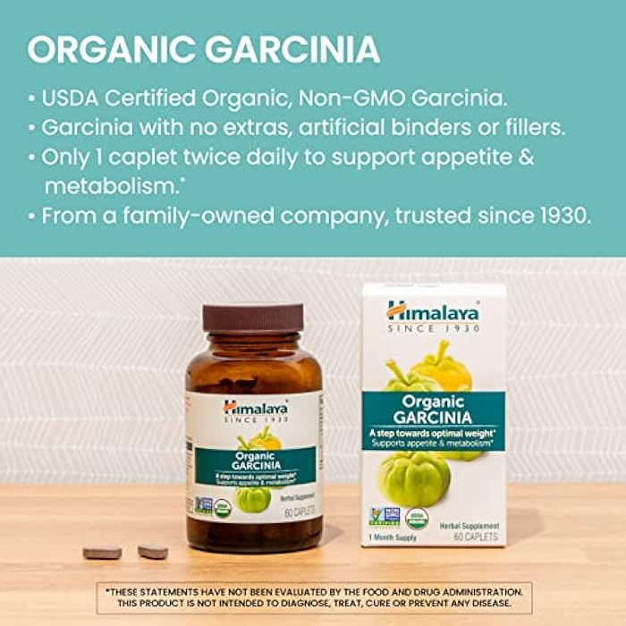 Himalaya Organic Garcinia Cambogia - Herbal Supplement Supporting Weight, Appetite Control, and Lipid Metabolism - Vegan, Non-GMO, Gluten Free, 600 mg, 60 Caplets - Image 2