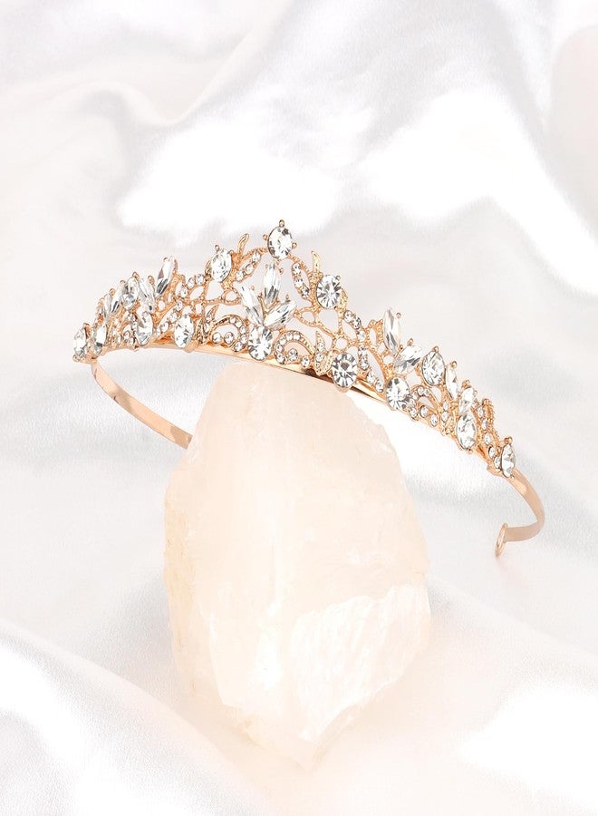 CURASA Gold Tiara, Wedding Headpiece for Birde Tiaras and Crowns for Women Princess Crowns Birthday Crown Crystal Crown for Bridal Birthday Party Prom Halloween Pageant - Image 2