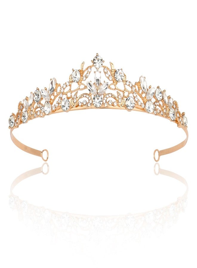 CURASA Gold Tiara, Wedding Headpiece for Birde Tiaras and Crowns for Women Princess Crowns Birthday Crown Crystal Crown for Bridal Birthday Party Prom Halloween Pageant - Image 1