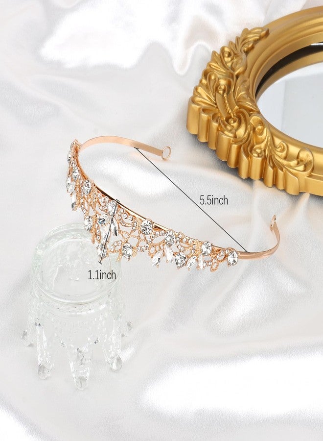 CURASA Gold Tiara, Wedding Headpiece for Birde Tiaras and Crowns for Women Princess Crowns Birthday Crown Crystal Crown for Bridal Birthday Party Prom Halloween Pageant - Image 3