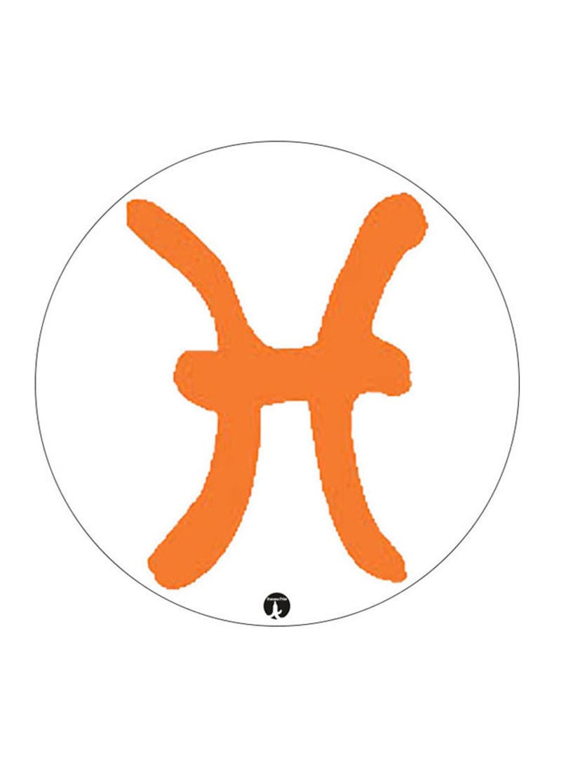 Zodiac Sign Pisces Printed Mouse Pad  Orange